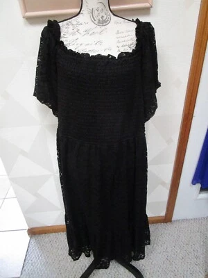 VESTIDO MAXI LAUREN CONRAD-NEGRO-CALADO-CUELLO CUADRADO-FORRADO-ENCAJE-TALLA-3X-NUEVO CON ETIQUETAS-$72 Foto 1 de 4