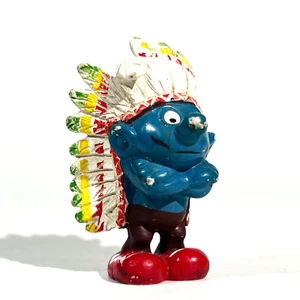 Figurine Schtroumpf Chef Indien - Schleich - PEYO - Vintage - 1981 Jouet Smurf - Imagen 1 de 5