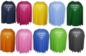 Adults 35" Length Super Star Shield Logo Superhero Cape Fancy Dress - Picture 1 of 8