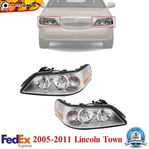 Front Headlights Assembly Halogen Left&Right Side For 2005-2011 Lincoln Town Car - Picture 1 of 13