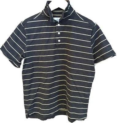 Jack Spade Men's Size Medium Gray Pin Striped Polo Collared Shirt Short Sleeves - Image 1 of 4