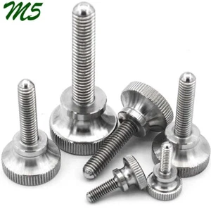M5 - 0.8 304 Stainless Steel Knurled Thumb Screws High Type Hand Grip Knob Bolts - Picture 1 of 12