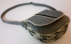 Cinda b Saddle Crossbody Shoulder Bag Purse Slate Gray EXCELLENT CONDITION - Picture 1 of 12