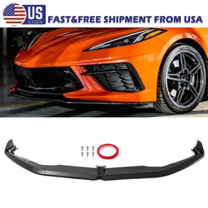 For Chevrolet Corvette C8 2020-2023 Carbon Look Front Bumper Lip Splitter Kit US - Bild 1 von 13
