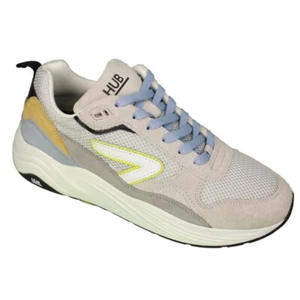 HUB Herren Schuhe Sneaker Glide grau blau braun M6102S45 A09 ice white lemon - Picture 1 of 6
