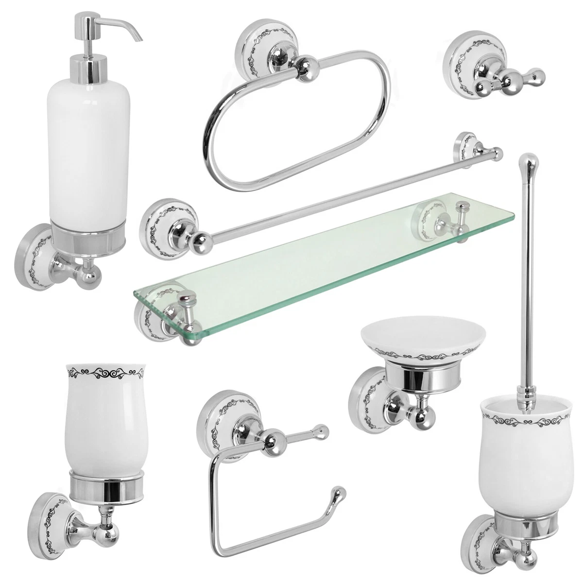 Toilettenpapierhalter & Handtuchring Set – Edelstahl SUS 304, Badezimmer-Zubehör, Modernes Design