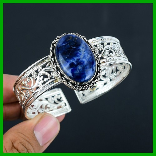 VALENTINO Bracciale donna giorno affare argento sterling lunetta sodalite naturale matrimonio