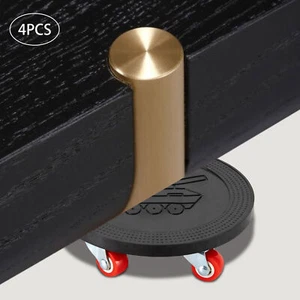 4 Schwerlastrollen Kleine Transportrollen 500kg Möbelrollen Geräterollen +Platte - Bild 1 von 12