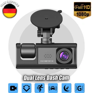 Dual Lens Dash Cam HD 1080P Auto DVR mit Innenkamera G-Sensor Videocorder DE - Bild 1 von 13