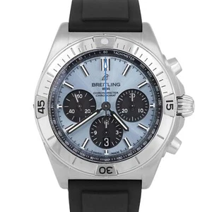 MINT PAPERS Breitling Chronomat B01 Ice Blue 42mm PLATINUM Watch PB0134 BOX - Picture 1 of 6