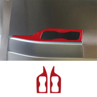 2Pcs Red  Carbon Fiber Door Storage Slot Trim Cover For Nissan Quest 2004-2006 - Image 1 of 4