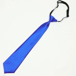 Girls/Boys 16" Adjustable Classic Solid and Plaid Pre-tied Necktie Teen Kids  - Picture 1 of 19