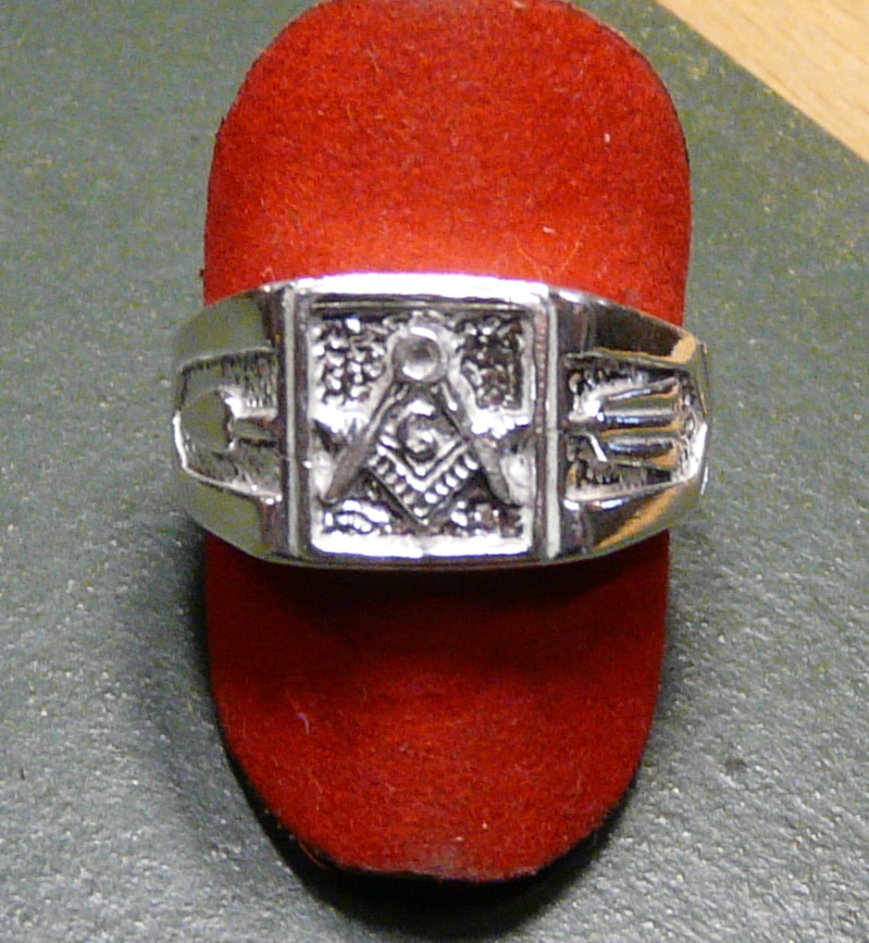 Anello Con Sigillo Simbolo Massonico Argento Sterling - Foto 13