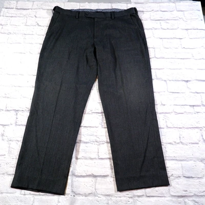 Pantalones de vestir para hombre Enro gris frente plano espiga poliéster 40x30 Foto 1 de 4
