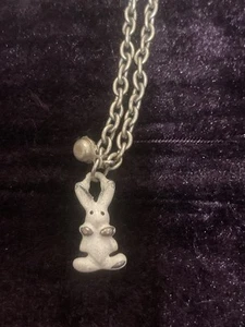 small rabbit pendant silver coloured chain necklace - Picture 1 of 6
