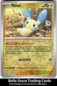 Minun #061/182 SV04: Paradox Rift Pokemon Common Reverse Holo - Picture 1 of 2