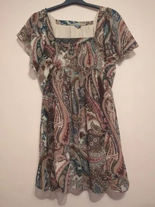 Multicoloured Brown Floaty Dress Evie Size 12 - Picture 1 of 6