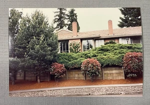 Vintage 1950 Color Photograph of Suburban Brick House Landscape 4x6in - Picture 1 of 3