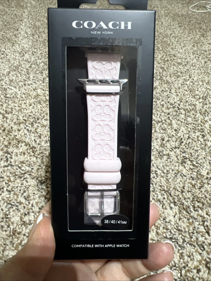 Coach Pink Silicone Apple Watch Strap 38 Mm And 40 Mm (Open Box never ) 