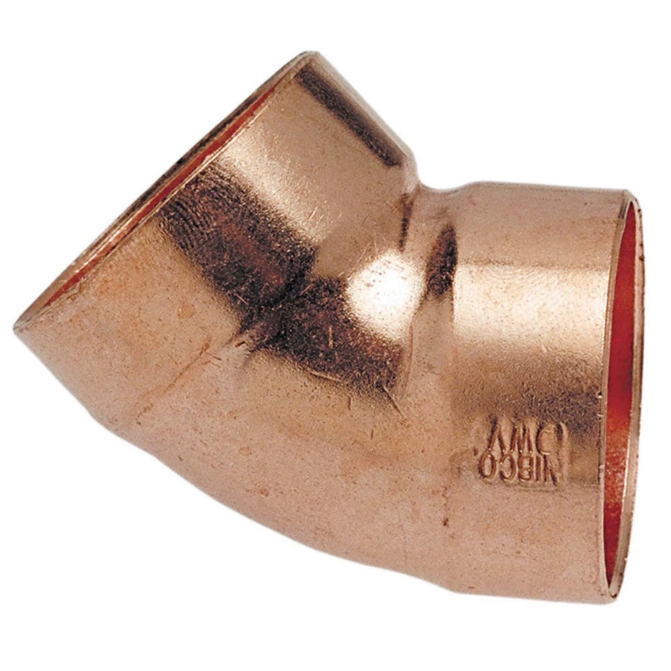 NIBCO 906 3 DWV Elbow,45 Deg.,Wrot Copper,3",CxC 39R687 - Image 1 of 1