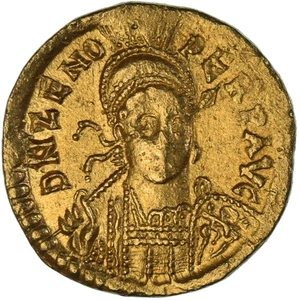 Zeno, Solidus, 476-491, Constantinople, Or, TTB+, RIC:910 - Picture 1 of 2