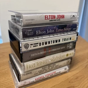 Pop Rock Cassette Tape Lot: Elton John Barbra Streisand Rod Stewart Fats Domino - Picture 1 of 4