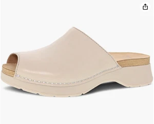 Dansko Ravyn Peeptoe Leder Pantolette Pantolette Sandale Slipper Clog Elfenbein Größe US 5,5-6 - Bild 1 von 16