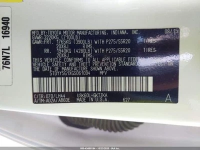 Interruptor de puerta delantera del conductor maestro del conductor se adapta 08-22 SEQUOIA 1909131 Foto 1 de 4