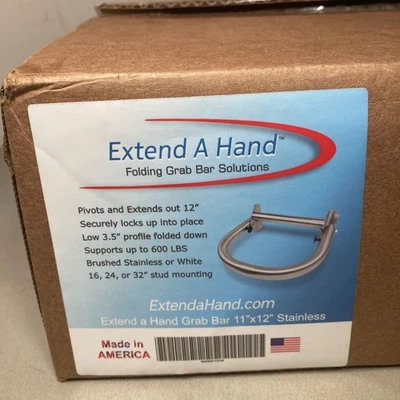 Extend a Hand Foldable, locking, flip up Stainless Grab Bar 6648 11”x12” NEW - Image 1 of 2