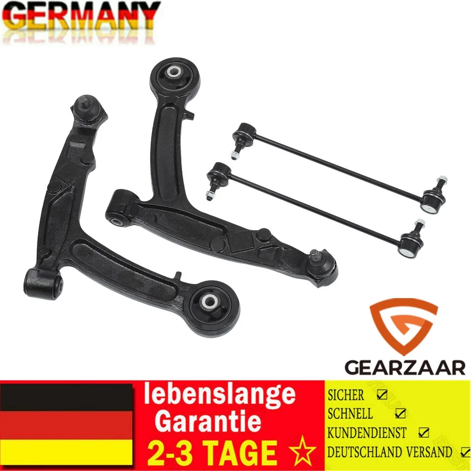 2x QUERLENKER + KOPPELSTANGE SATZ VORNE LINKS RECHTS FÜR FIAT PANDA 169 BJ AB 03