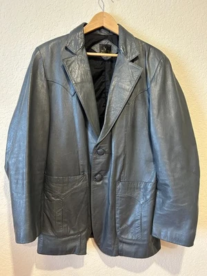 Blazer de cuero vintage para hombre gris vaquero occidental de México Harry el sucio talla 40 Foto 1 de 4