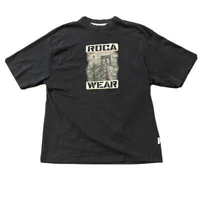 Camiseta De Colección Rocawear Para Hombres Talla XL Negra Gráfica Bordada Hip Hop Rap Foto 1 de 4