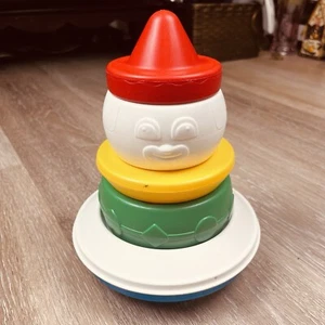 Vtg Tuppertoys Baby Toddler Learning Toy Stackable Clown Tower Puzzle Homeschool - Picture 1 of 9