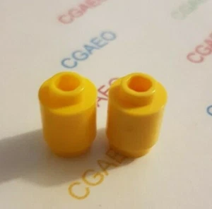 2 x Lego 3062b Brick, Round 1 x 1 Open Stud - YELLOW - Imagen 1 de 1