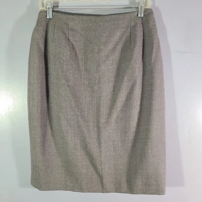 Falda Lord & Taylor Gris 100% Lana Forrada Para Mujer Talla 12 Cierre con Cremallera abertura Foto 1 de 4