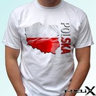 Polska koszulka, Poland map flag - white t shirt top - mens womens kids & baby