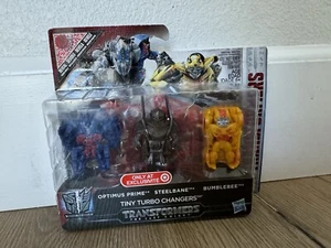 TINY TURBO CHANGERS TRANSFORMERS THE LAST KNIGHT Optimus Prime Bumblebee Steel - Picture 1 of 8