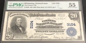 1902-$20PB-the FNB of KITTANNING, PA in PMG-55 holder-A nice note for collectors - Picture 1 of 6
