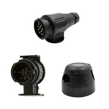 Car Trailer Truck 13 Pin to 7 Pin Plug Adapter Converter Black Tow Socket T3U6