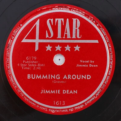 Jimmie Dean – Bumming Around / Picking Sweethearts 1952 10" 78 rpm Record 1613 - Image 1 of 4