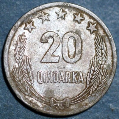 Albania 20 Qindarka Liberation 1944-1969 KM# 46 - Image 1 of 2