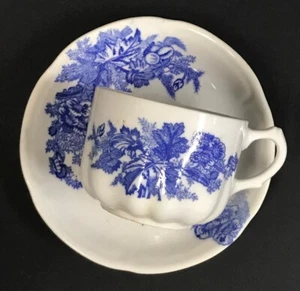 Mazuma *A416 Vintage Blue Floral Tea Cup & Saucer Set - Picture 1 of 4