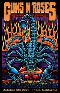 Guns N Roses 2023 Indio Ca Konzert Poster, 11x17 gerahmt - Bild 1 von 2