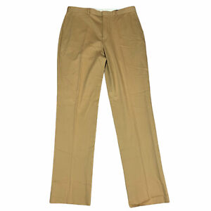 Ralph Lauren Dress Pants Mens 38 Brown Tan Italy Flat Front Trouser Adult