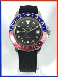 Vintage Zodiac Pepsi Professional 200M GMT ETA Date 39mm case swiss rare watch - Picture 1 of 9
