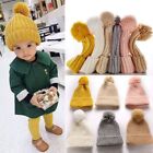 Fashion Crochet  Winter Warm Hats Baby Knitted Hat Hair Ball Cap Beanie Hat