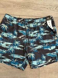 ONeill Swim Trunks Board Beach Surf Shorts Men's Size XXL Drawstring Palm Tree - Picture 1 of 7