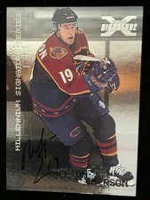 1999-00 ITG Be A Player Millennium #17 Nelson Emerson Autographed Hockey Card