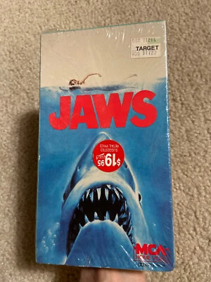 Rare! JAWS movie VHS TAPE, (#TORN SEAL) Early MCA/Sealed , vintage horror movie - Image 1 of 4