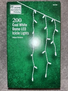 Brand New Home Accents Holiday 200-Light LED Cool White Icicle Dome Light Set - Picture 1 of 11
